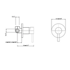 LUCID PIN Series Wall Mixer 65MM Cover Plate Gun Metal Grey