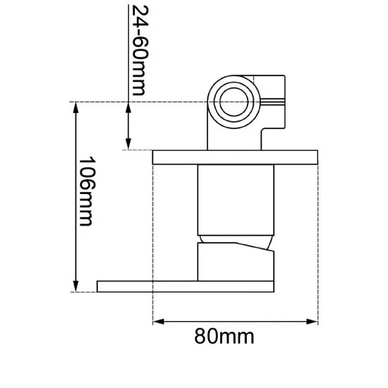 LUCID PIN Series Wall Mixer 80MM Cover Plate Matte Black