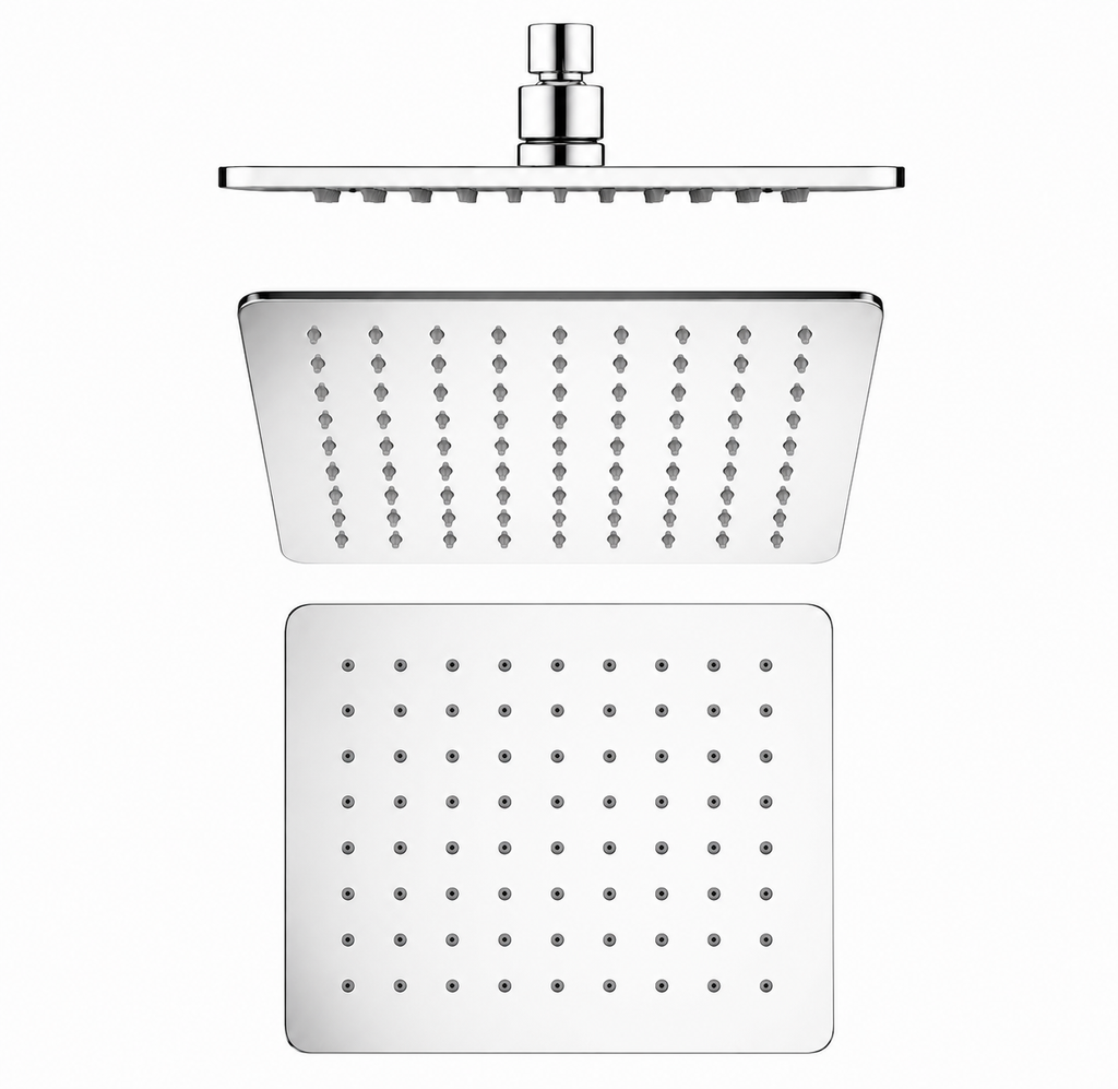 Square Rainfall Shower Head 200mm Brass Chrome