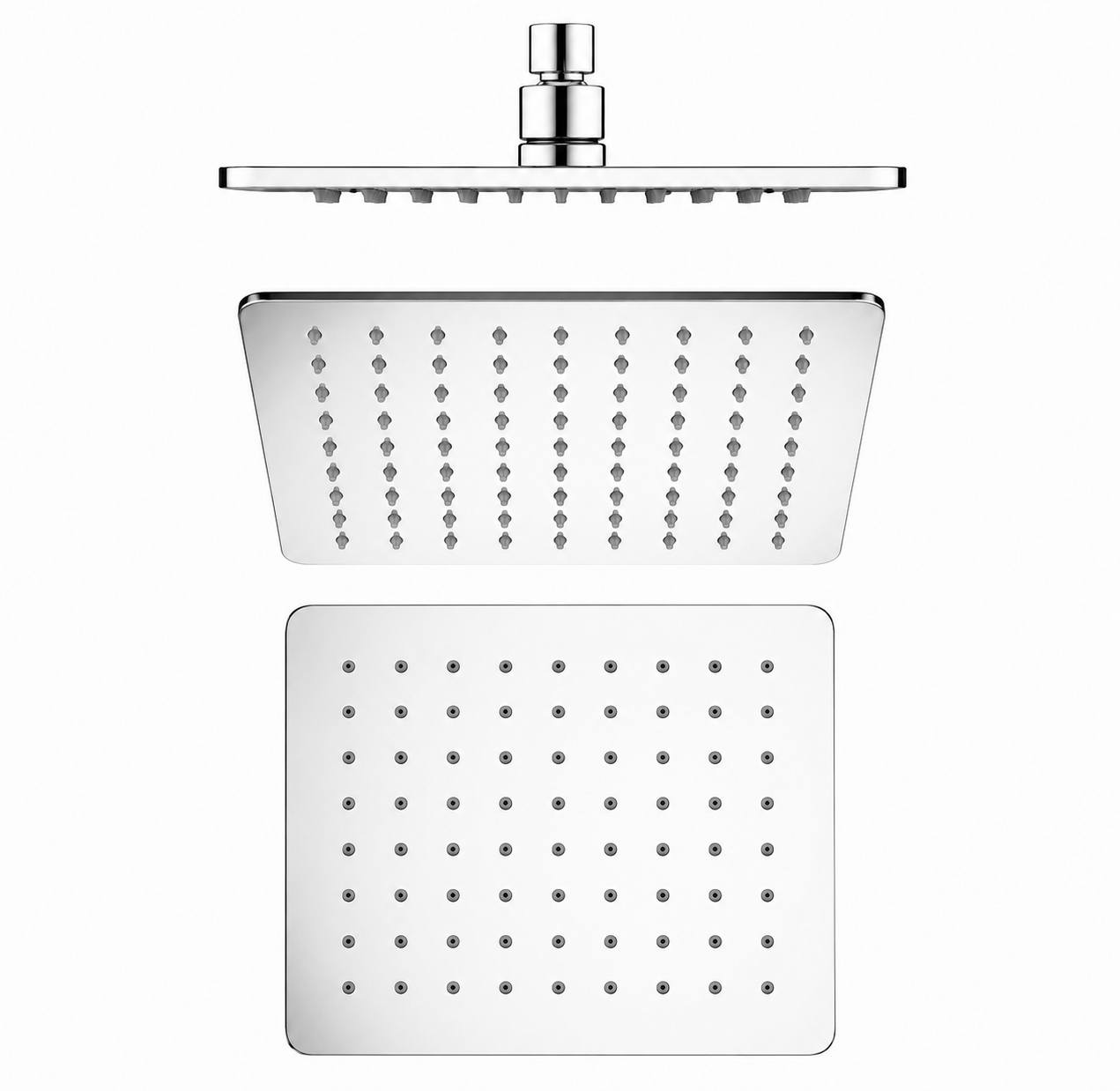 Square Rainfall Shower Head 200mm Brass Chrome
