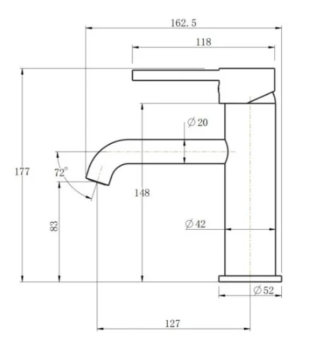 LUCID PIN Short Basin Mixer Series Round Chrome