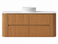 Bristol 1200mm Single Basin Fluted Rosewood Curved Wall hung Vanity