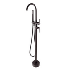 Freestanding Mixer With Diverter & Handheld Shower Round Gun Metal Grey