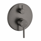 LUCID PIN Series Shower/Bath Wall Mixer with Diverter Round Gun Metal Grey