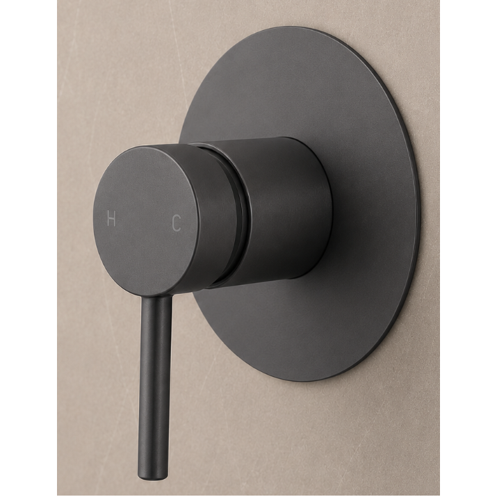 LUCID PIN Series Wall Mixer 80MM Cover Plate Gun Metal Grey