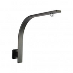Shower Square Gooseneck Wall Mounted Arm Stainless Steel Gun Metal Grey