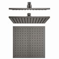 Square Rainfall Shower Head 250mm Brass Gun Metal Grey