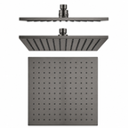 Square Rainfall Shower Head 250mm Brass Gun Metal Grey