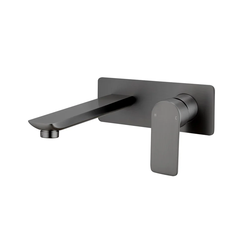 VOG Series Wall Basin/Bathtub Mixer with Spout Gun metal Grey
