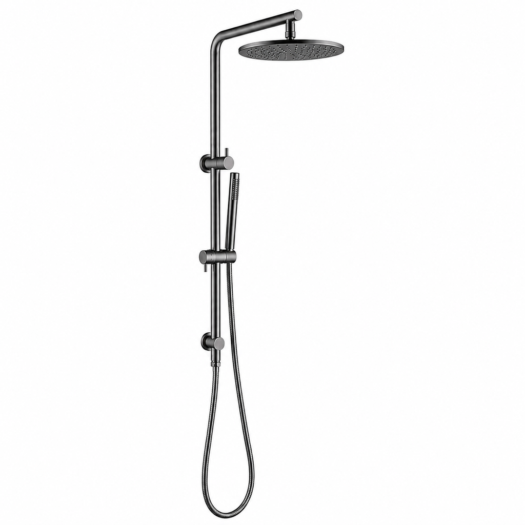 Shower Station (Shower Set) Top Water Inlet 250 Round Gun Metal Grey