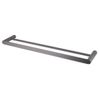 RUSHY Towel Rail Double 600mm Black & Chrome