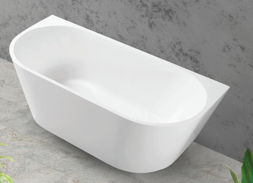 1700x800x600 Hannah Collection Back To Wall Bathtub Gloss White