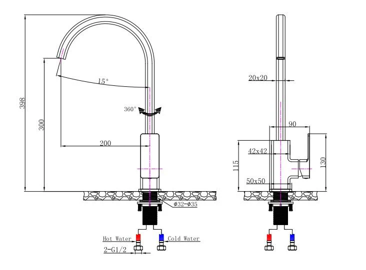IVANO Series Kitchen / Laundry Mixer Tap Chrome