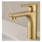 VOG Series Short Basin Mixer Light Brushed Brass