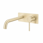 LUCID PIN Series Wall Basin/Bathtub Mixer with Spout Light Brushed Brass