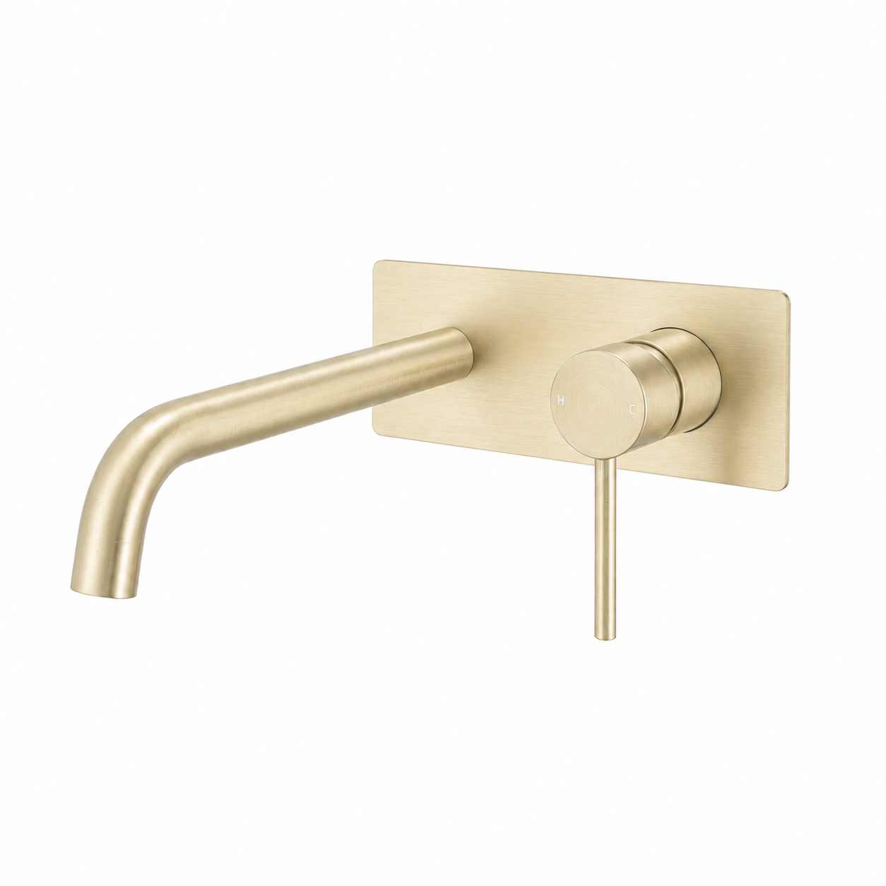LUCID PIN Series Wall Basin/Bathtub Mixer with Spout Light Brushed Brass