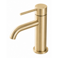 LUCID PIN Short Basin Mixer Series Round Light Brushed Brass