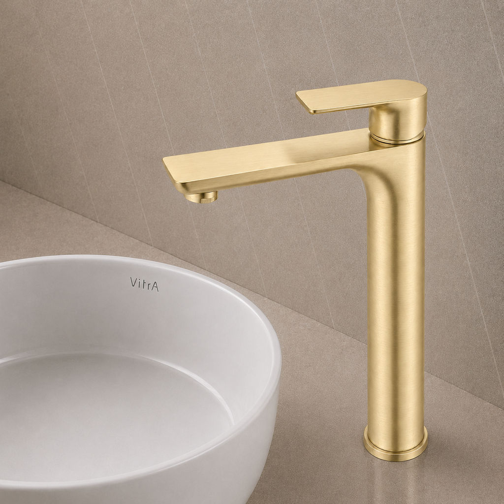 VOG Series Tall Basin Mixer Light Brushed Brass