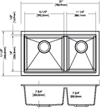 786x446x200mm Carysil Maples Double Bowl Granite Kitchen Sink Deep White