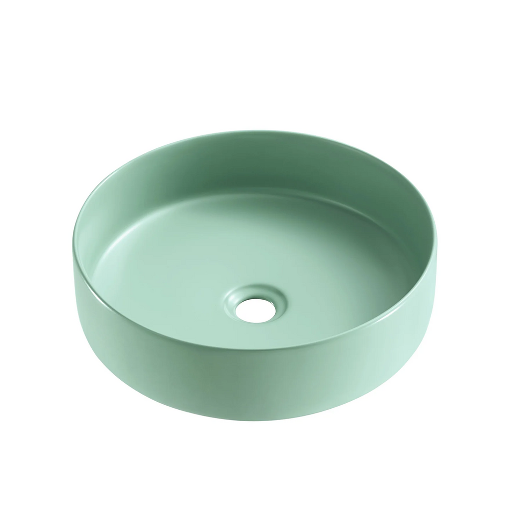 Ceramic Basin 360x360x120mm  Above Counter Matte Green