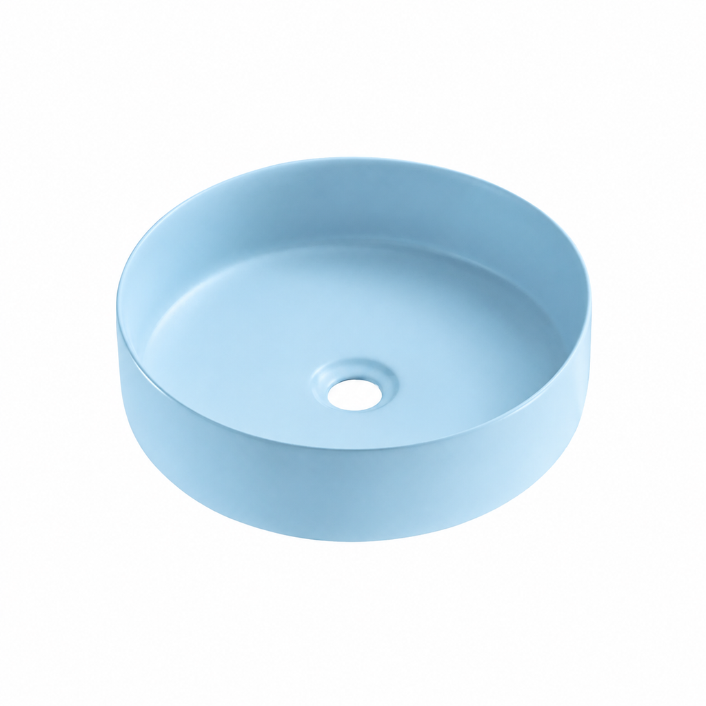 Ceramic Basin 360x360x120mm  Above Counter Matte Blue
