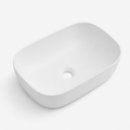 Ceramic Basin 455x320x135mm  Fluted Concrete Above Counter Matte White