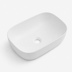 Ceramic Basin 455x320x135mm  Fluted Concrete Above Counter Matte White