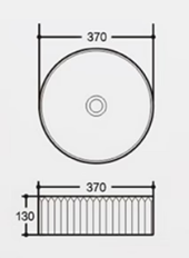 Ceramic Basin 370x370x130mm Fluted Above Counter Matte White