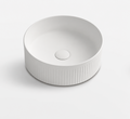 Ceramic Basin 370x370x130mm Fluted Above Counter Matte White