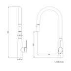 NAVONA Series Kitchen / Laundry Carysil Round Pull Mixer Tap Chrome