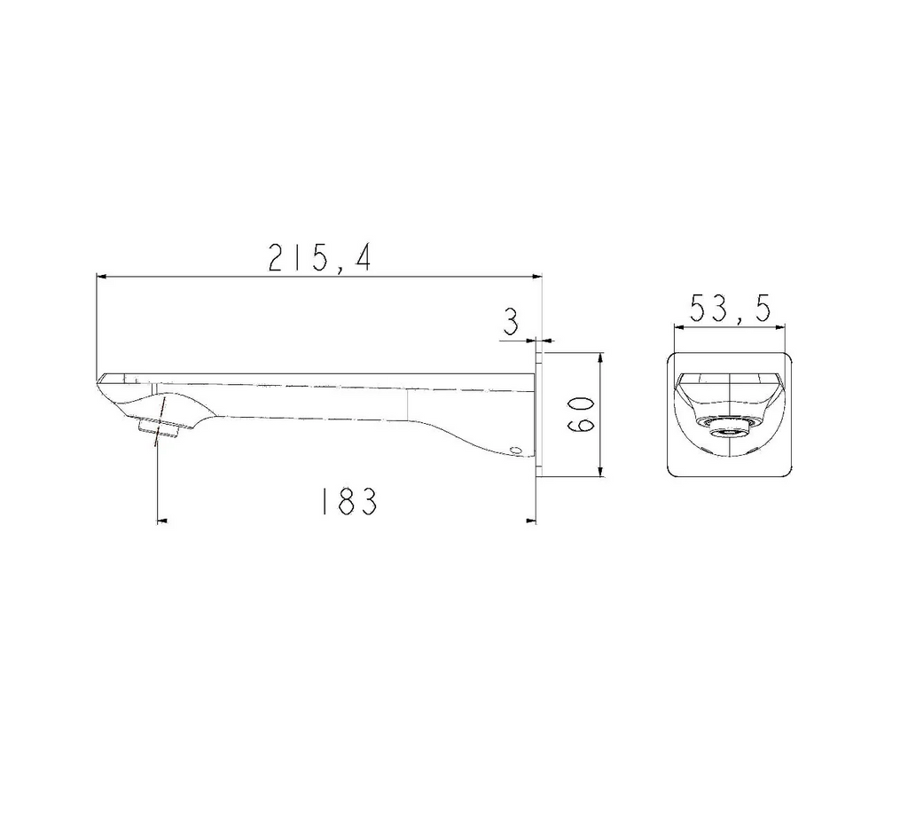 Norico Esperia Series Basin/Bathtub Wall Spout Brushed Nickel