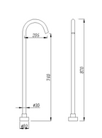 Norico Pentro Series Floor Standing Bath Spout Round Brushed Nickel