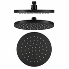 Round Rainfall Shower Head 250mm ABS Black