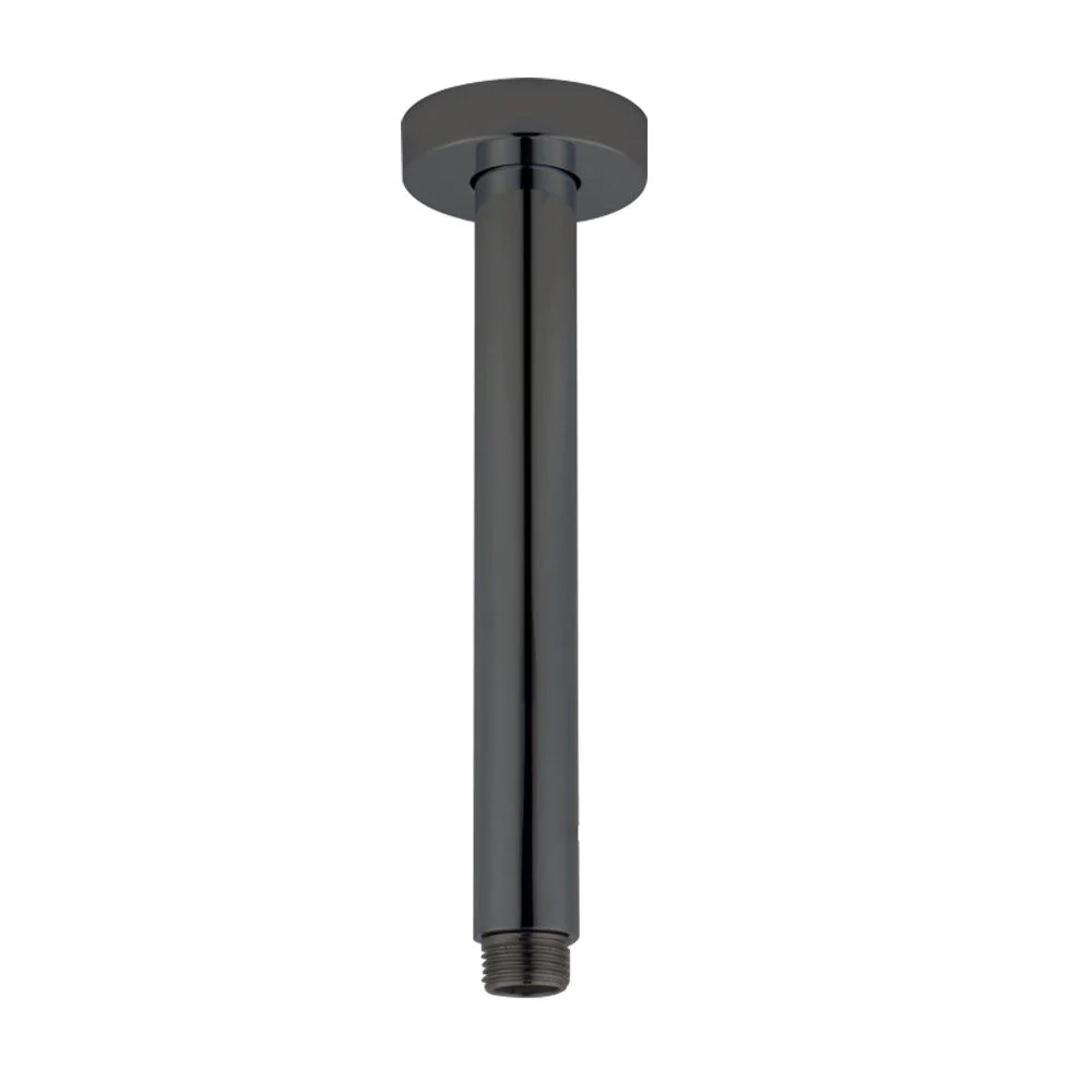 Shower Ceiling Arm 200mm Round Stainless Steel Gun Metal Grey