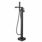 Freestanding Mixer With Diverter & Handheld Shower Square Matte Black