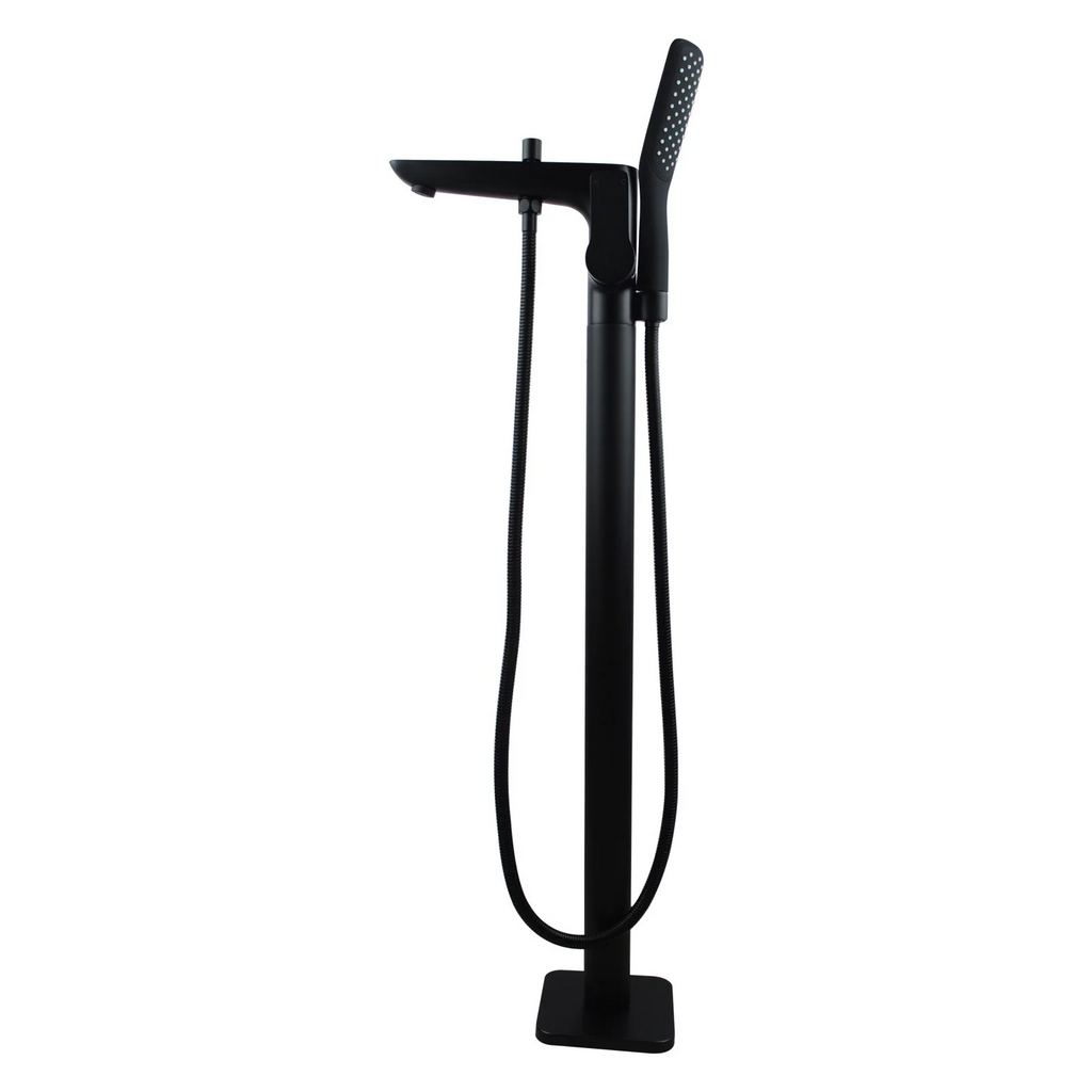 Freestanding Mixer With Diverter & Handheld Shower Round Matte Black (Brass)