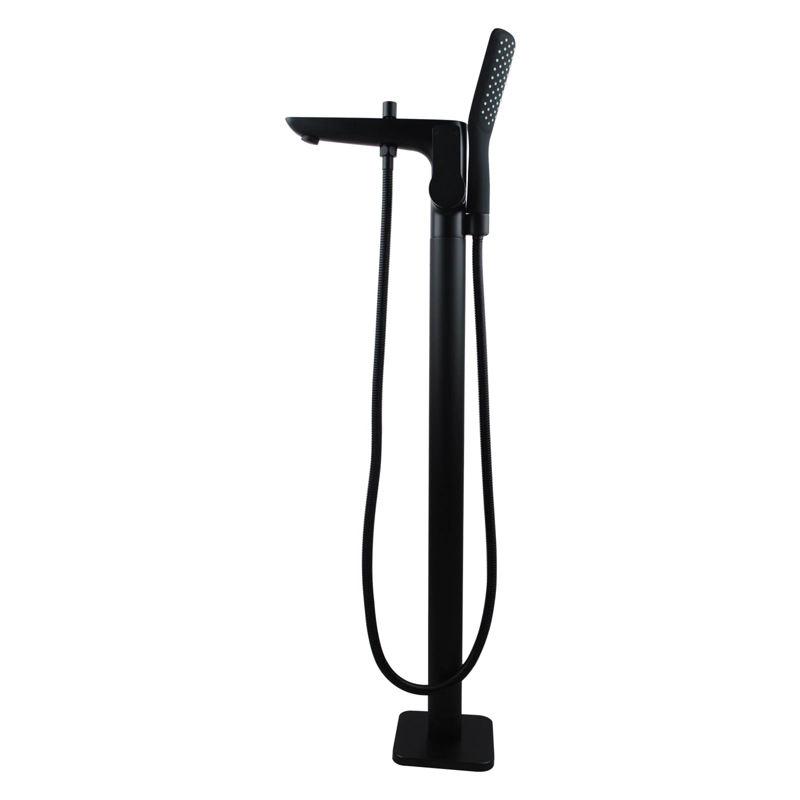 Freestanding Mixer With Diverter & Handheld Shower Round Matte Black (Brass)