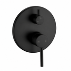 LUCID PIN Series Shower/Bath Wall Mixer with Diverter Round Matte Black