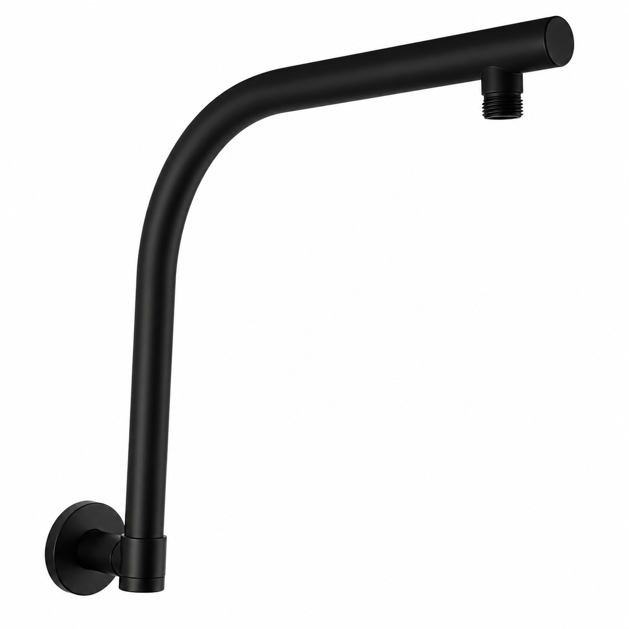 Shower Round Swivel Wall Mounted Arm Stainless Steel Matte Black