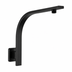 Shower Square Gooseneck Wall Mounted Arm Stainless Steel Matte Black