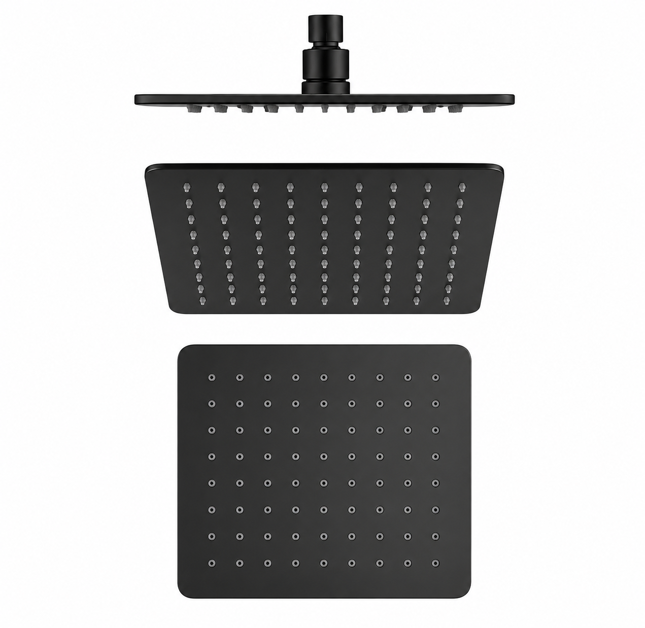 Square Rainfall Shower Head 200mm Brass Matte Black