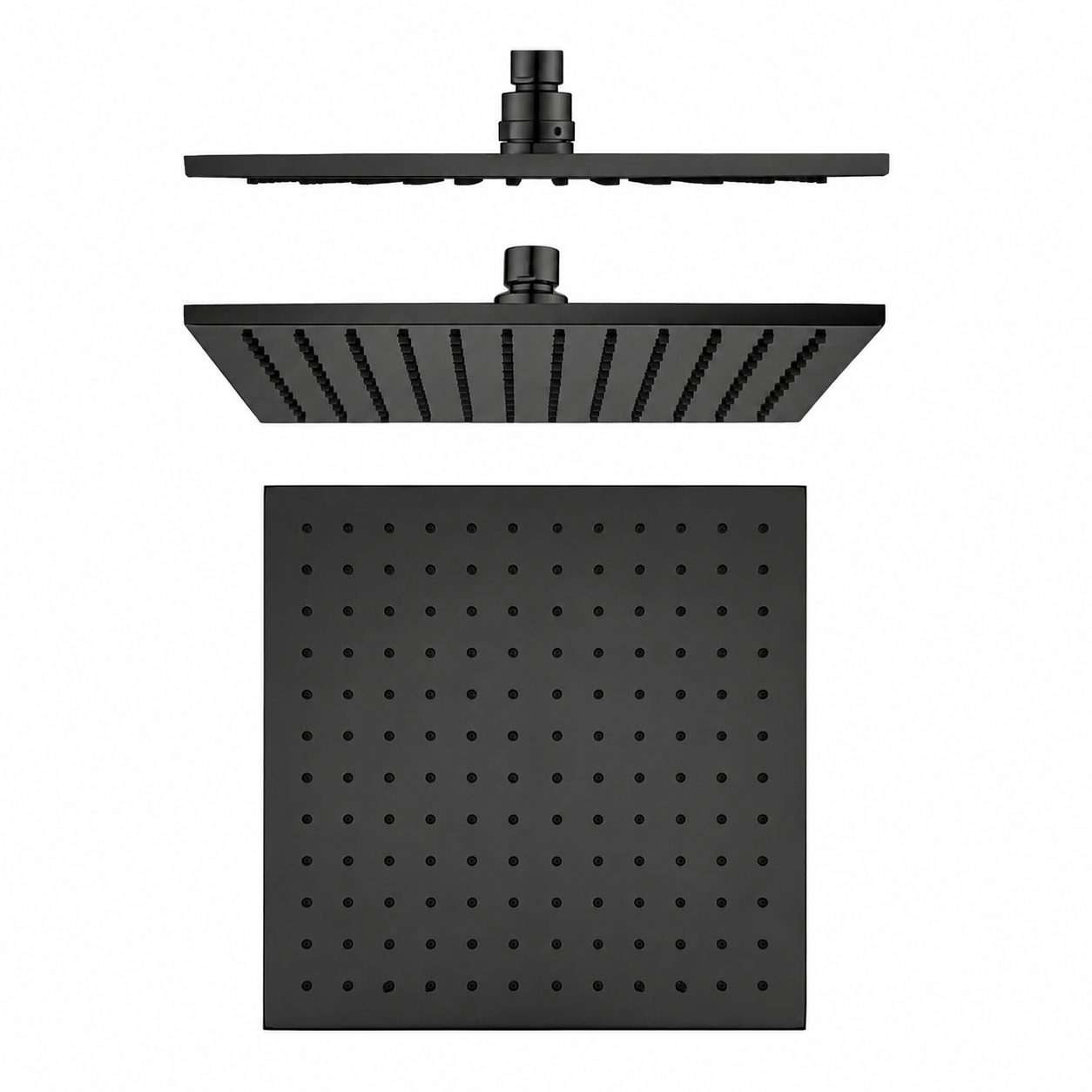 Square Rainfall Shower Head 300mm Brass Black
