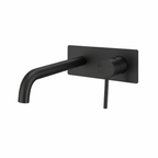 LUCID PIN Series Wall Basin/Bathtub Mixer with Spout Matte Black