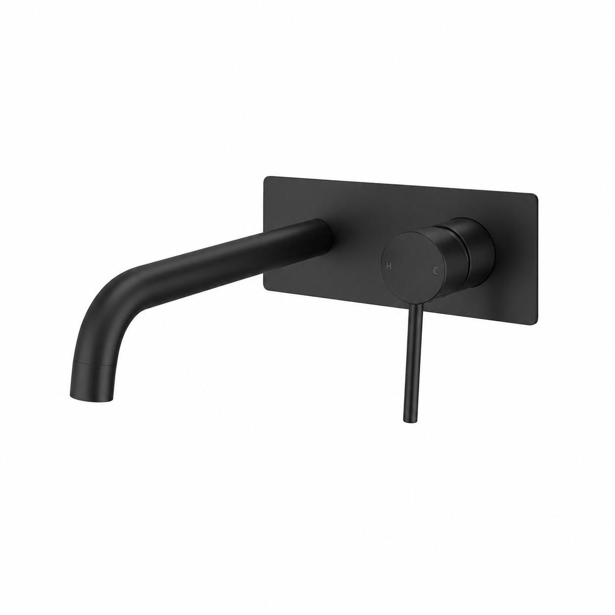 LUCID PIN Series Wall Basin/Bathtub Mixer with Spout Matte Black