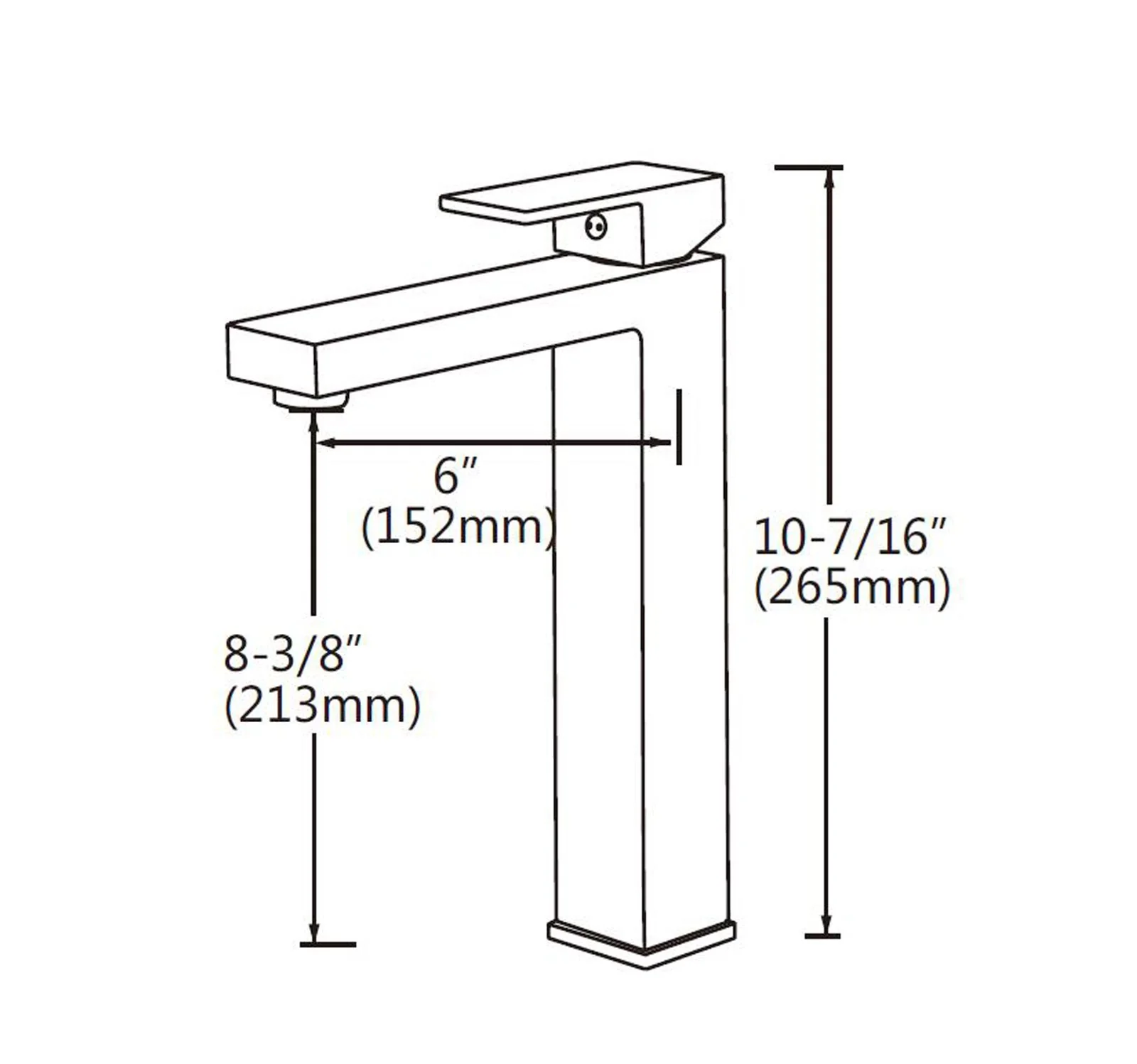 BLAZE Series Tall Basin Mixer Matte Black