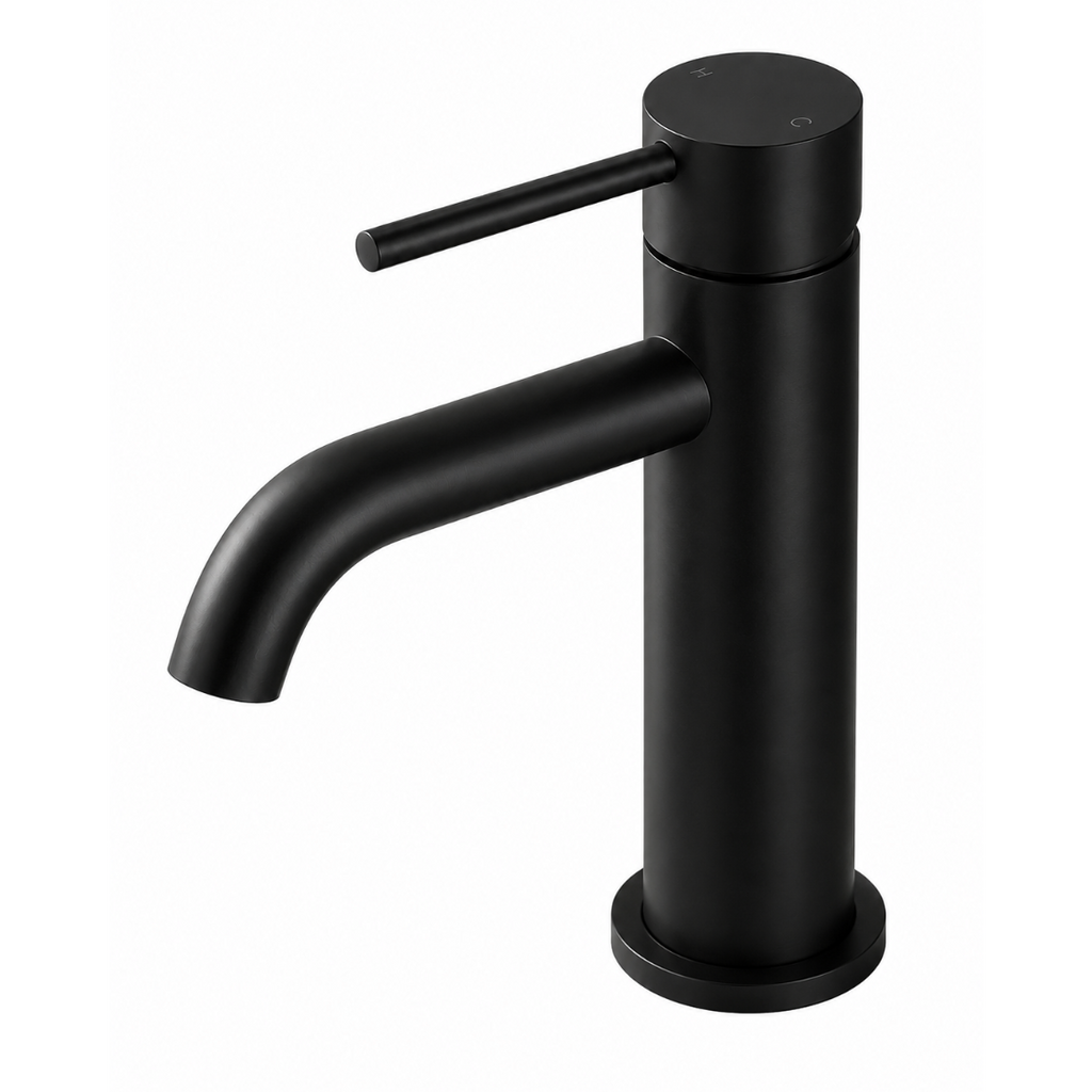 LUCID PIN Short Basin Mixer Series Round Matte Black