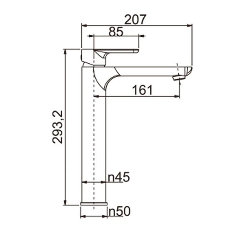 VOG Series Tall Basin Mixer Matte Black