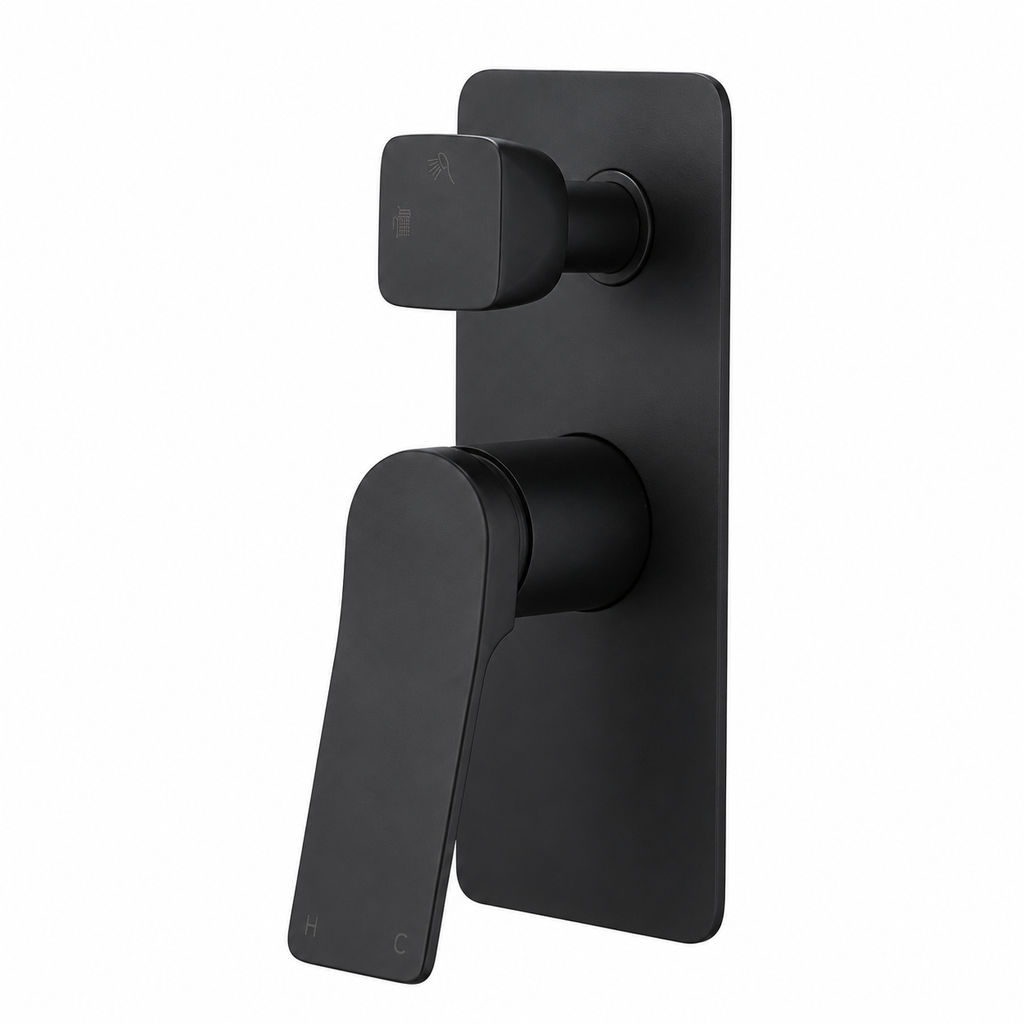 RUSHY Series Shower/Bath Wall Mixer with Diverter Matte Black