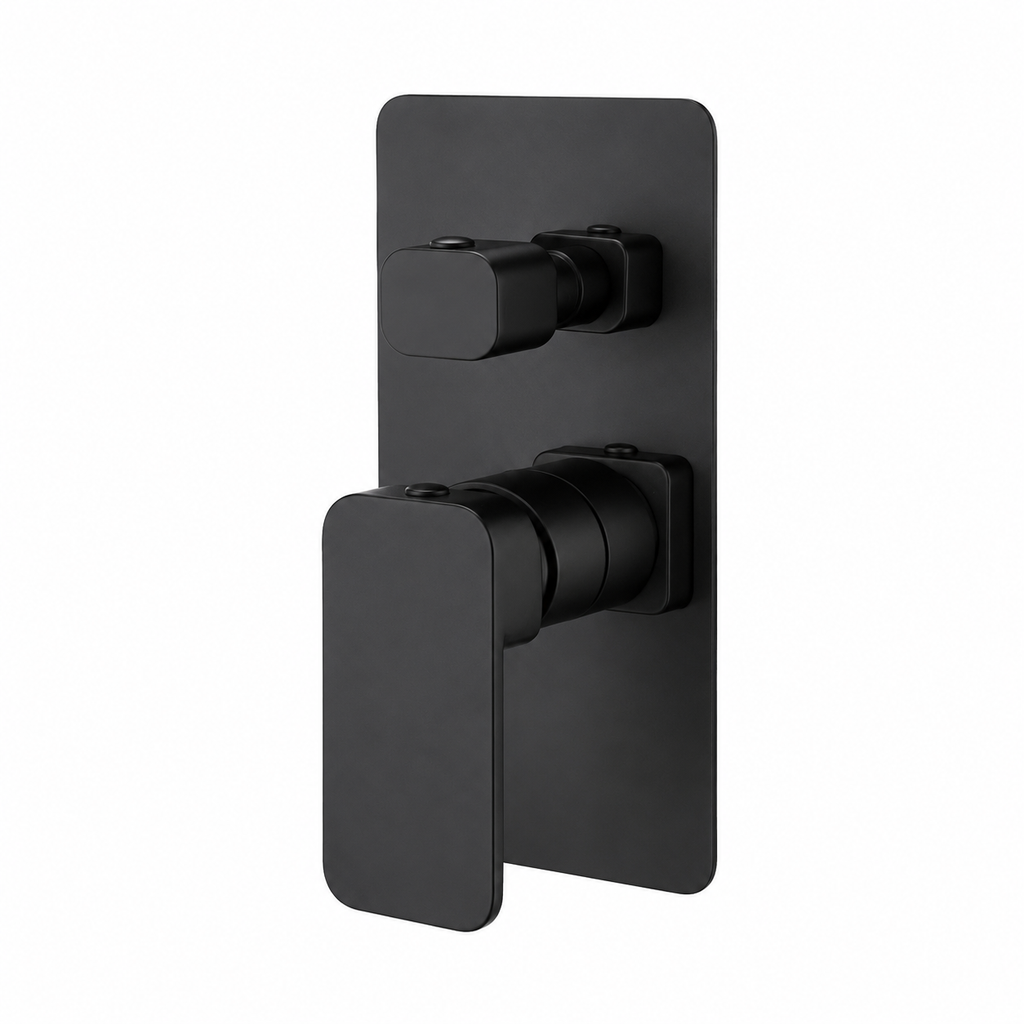 IVANO  Series Shower/Bath Wall Mixer with Diverter Solid Brass Black
