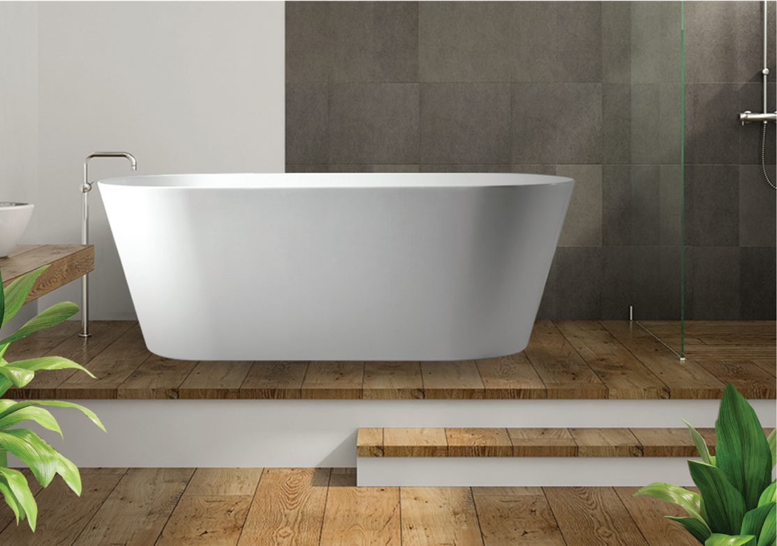 1500x750x580 OLIVIA Collection 8mm Ultra Slim Bathtub Gloss White